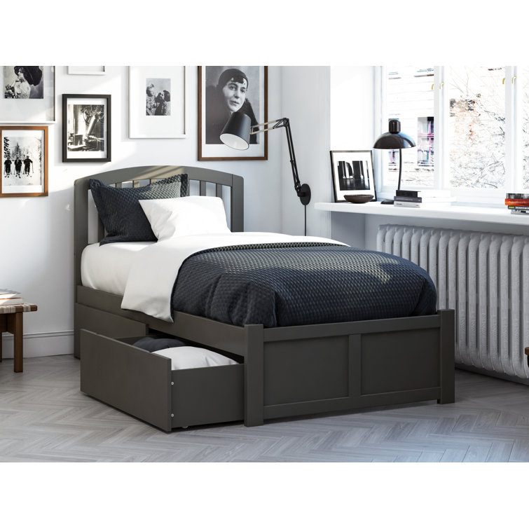 Bharmal Extra Long Twin Solid Wood Mate s Captain s Bed by Harriet Bee Harriet Bee Bed Frame Color Gray